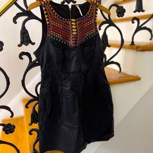 Free People faux leather dress with embroidery 👗